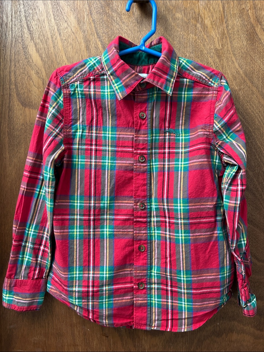 Tommy Bahama Plaid Red Green Button Down Boys Shirt